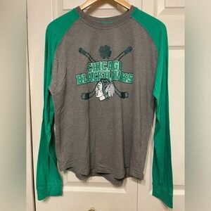 Men’s Chicago Blackhawks St. Patrick’s Day Graphic T-Shirt — Raglan Style